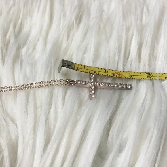 ✅ 2/$10 ✅ Rose Gold Crystal Cross Pendant Necklace - Picture 5 of 5
